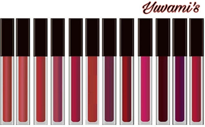 Yuvami's 12 pcs Liquid matte lipstick set (Multicolor)(Multicolor, 60 ml)