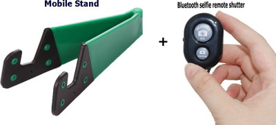 POZUB Universal Multi-Angle Mobile Stand Holder+Bluetooth Remote Selfie Shutter Mount Mobile Holder