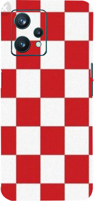 Mclaxa Red&WHITE CHECKERS Mobile Back Skin, Red&WHITE CHECKERS, Realme 9 Pro Plus Mobile Skin(Red&WHITE CHECKERS Skin With Super Matte Finish)