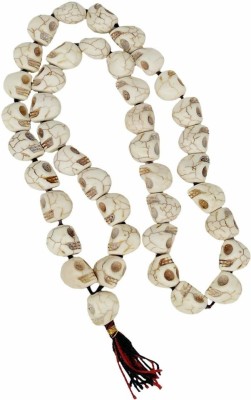 Senroar Skull Mala White Carved Beads Nar Mund Mala Crystal Necklace