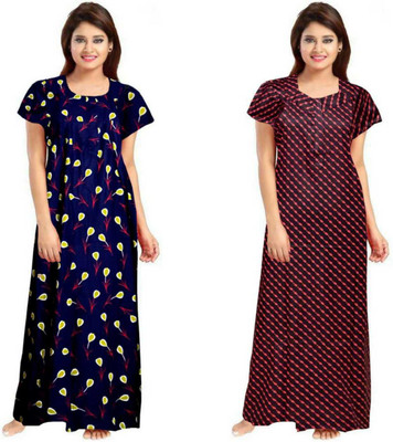 Sarthak creations Women Nighty(Multicolor)