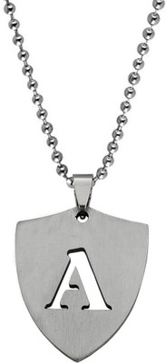 Shiv Jagdamba English Alphabet Letter Initial A Alphabet Silver Charm Sterling Silver Stainless Steel Pendant
