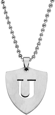 Shiv Jagdamba English Alphabet Letter Initial U Script Name Silver Charm Sterling Silver Stainless Steel Pendant