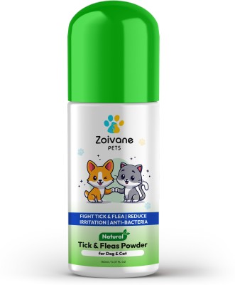 Zoivane Dog Cat Pet Ticks & Fleas Powder Control| Reduce Anti Irritation Bacteria|150 ML 150 ml Pet Coat Cleanser(Suitable For Cat)
