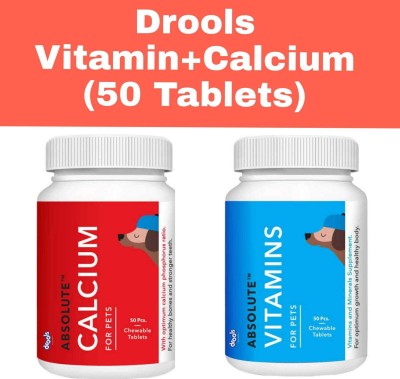 Drools Cal+Vit(50 Tablets Each) Chicken 0.4 kg (2x0.2 kg) Dry Adult, New Born, Senior, Young Dog Food