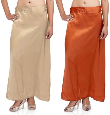 Guddan GD-1103-Beige-Copper Pure Satin Petticoat(Free)