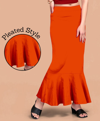 SCUBE DESIGNS SC_PC_PLEATS_3514_ORANGE_B Polyester Petticoat(S)