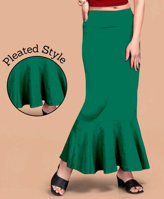 SCUBE DESIGNS Pleated Saree Shapewear Silhoutte Rama (M) Lycra Blend Petticoat(M)