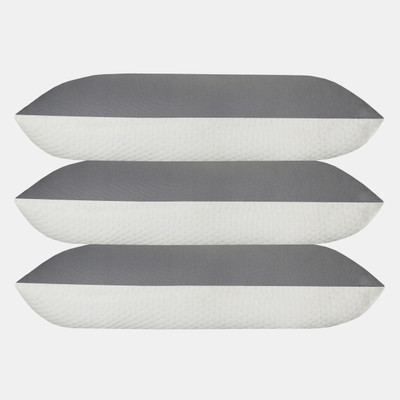 Flipkart Perfect Homes Home & furnish Microfibre Geometric Sleeping Pillow Pack of 3(White, Grey)