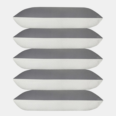 Flipkart Perfect Homes Home & furnish Microfibre Geometric Sleeping Pillow Pack of 5(White, Grey)