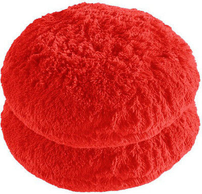 PICKKART Microfibre Solid Cushion Pack of 2(Red)