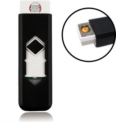 Zohlo Environmental Protection Smart USB Charging Lighter Electronic USB Lighter FLAMELESS CHARGING USB LIGHTER WINDPROOF Car Lighter CHARGING LIGHTER Cigarette Lighter(Black)
