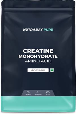 Nutrabay Pure Micronised Creatine Monohydrate | Pre/Post Workout Supplement -100 Gram Creatine  (100 g, Unflavored)