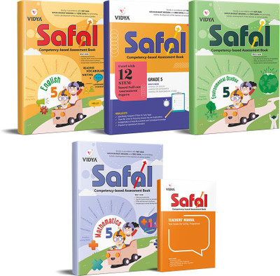 CBSE SAFAL Grade 5 Kit (5 Books) Yearly Assessment Programme For Teachers & Schools Accordance With National Educational Policy NEP 2020 SAFAL For Parents STEM Based Assessments For English, Mathematics, EVS By Vidya Prakashan(Paperback, VIDYA EDITORIAL BOARD)