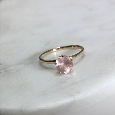 RATAN BAZAAR Ratan Bazaar Best Rose Quartz Ring natural Stone Adjustable Ring For unisex Copper Turquoise Gold Plated Ring