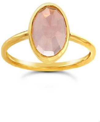 RATAN BAZAAR Ratan Bazaar Gold Pink Rose Quartz & Beautiful And Adjustable Gold Ring Copper Turquoise Gold Plated Ring