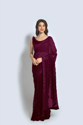 Dwiza Enterprise Embellished Bollywood Georgette Saree(Maroon)
