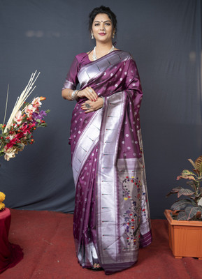 sarjan creation Self Design Paithani Pure Cotton Saree(Multicolor)