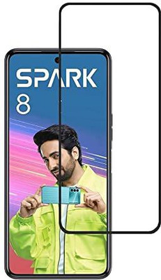 VISHZONE Edge To Edge Tempered Glass for Tecno Spark 8(Pack of 1)