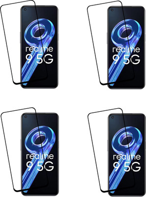ISAAK Edge To Edge Tempered Glass for Realme 9 5G Edge to Edge, Full Glue, 11D Tempered Glass(Pack of 4)