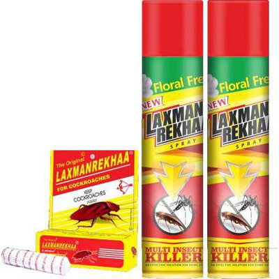 Laxman Rekha Multi Insect Spray Each 200ml With Chalk Each 10gm Fresh(3 x 136.67 ml)