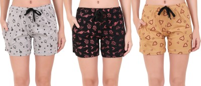 Buy That Trendz Printed Women Grey Night Shorts