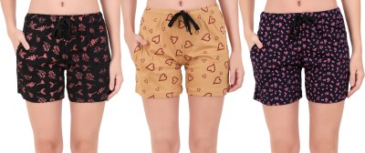 Buy That Trendz Printed Women Black Night Shorts