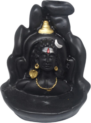 Quickpick Polyresin Adiyogi Shiva Smoke Fountain l Shiva Idol l Mahadev Idol Decorative Showpiece  -  14 cm(Polyresin, Black)