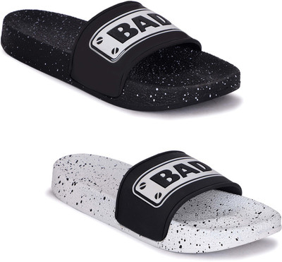 aadi Men Slides(Black, White , 7)