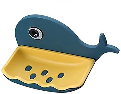 h&d craft PACK OF 2 Fish Shape Plastic Adhesive Waterproof (IKD=C2)Wall Mounted Bar Soap(Multicolor)