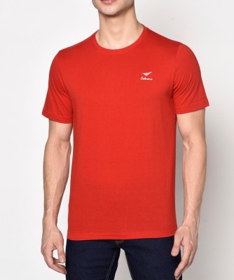 Oakman Solid Men Round Neck Red T-Shirt