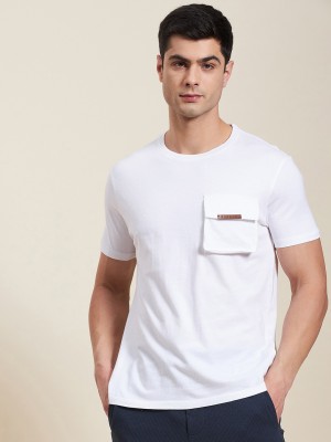 MASCLN SASSAFRAS Solid Men Round Neck White T-Shirt