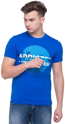 Globus Printed Men Round Neck Blue T-Shirt