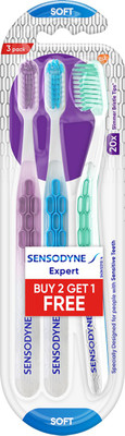 SENSODYNE Expert toothbrush with 20x slimmer & soft cross-active bristles,(Buy2Get 1) Soft Toothbrush(Pack of 3)