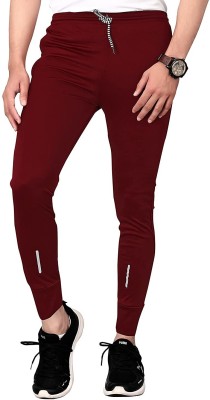 PRABHU NATH CREATION Solid Men Maroon Track Pants