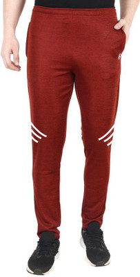 SHELLOCKS Striped Men Red Track Pants