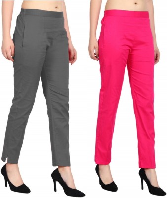 Kanna Fabric Regular Fit Women Grey Trousers