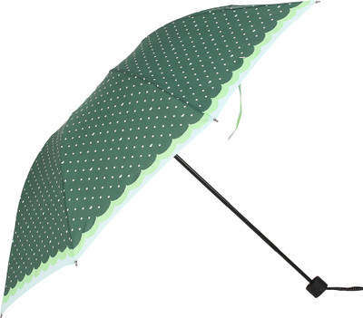 SFAB Unisex 3 Fold Digital Printed Rain & Sun Protective Umbrella Umbrella(Green)