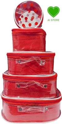 M I STORE RED POLKA DOT 5 KIT VANITY BOX Vanity Box(Red)