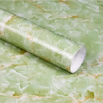 HGS ENTERPRISE 200 cm PVC Vinyl Contact Paper Peel and Stick Green Marble 200 x 60 cm Self Adhesive Sticker(Pack of 1)