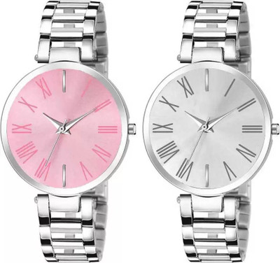 PV CREATION Pink & Grey watch for combo 2 Analog Watch  - For Men