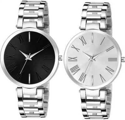 PV CREATION Black and Grey Watch Pack of 2 Analog Watch  - For Men