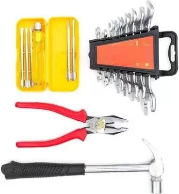 NITIN heavy quality claw hammer, 8pcs wrenches, set of 5 screwdriver and plier combo screwdriver set, wrench, claw hammer Double Sided Box End Wrench(Pack of 1)