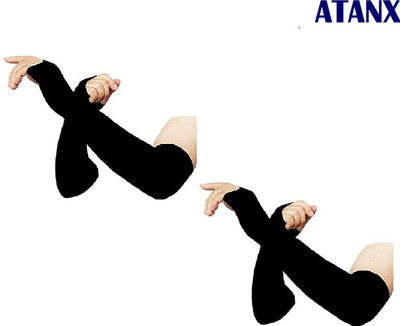atanx Cotton Arm Sleeve For Men & Women(Free, Black)