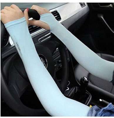 Safies Nylon Arm Sleeve For Men & Women(Free, Blue)