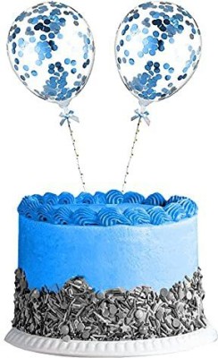 Rozi Decoration Mini Balloon for Special Birthday&Anniversary Cake Decorative Item Set of 2,Blue Cake Topper(Blue Pack of 2)