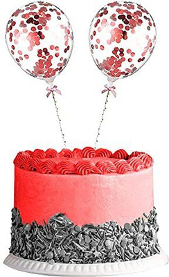 Rozi Decoration Mini Balloon for Special Birthday&Anniversary Cake Decor Item Set of 2 Rose Gold Cake Topper(Rose Gold Pack of 2)