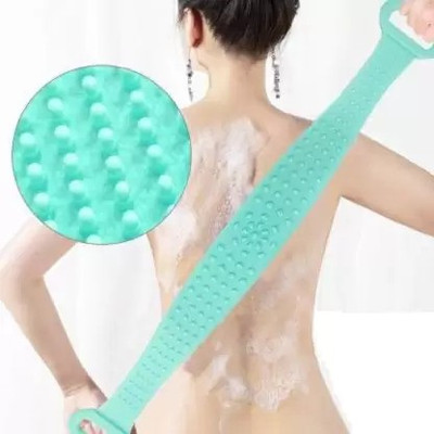 Shreejee Silicone Back Scrubber Belt Soft Body Massage Cleaning Exfoliating Bath Brush
