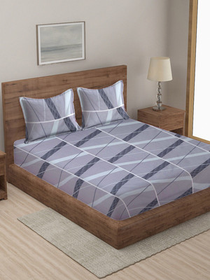 Klotthe 210 TC Polycotton King Self Design Flat Bedsheet(Pack of 1, Multicolor)
