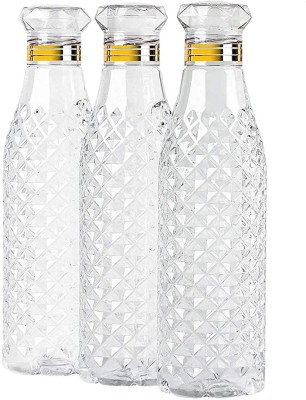 Aadhya Diamond cut Water Bottle for Fridge,for Home Office School,Unbreakable Bottle 1000 ml Bottle(Pack of 3, Clear, Plastic)
